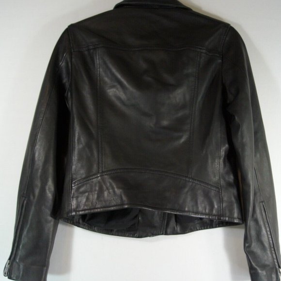 NEW AllSaints Dalby Leather Biker Jacket in Black - Size US 2 #979 - Picture 9 of 14